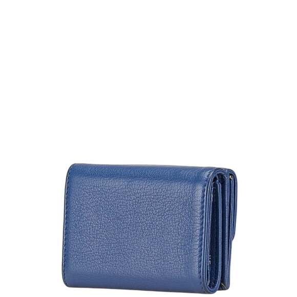 CHANEL Authentic Blue Leather Logo Wallet - www.messiah.us display picture 1